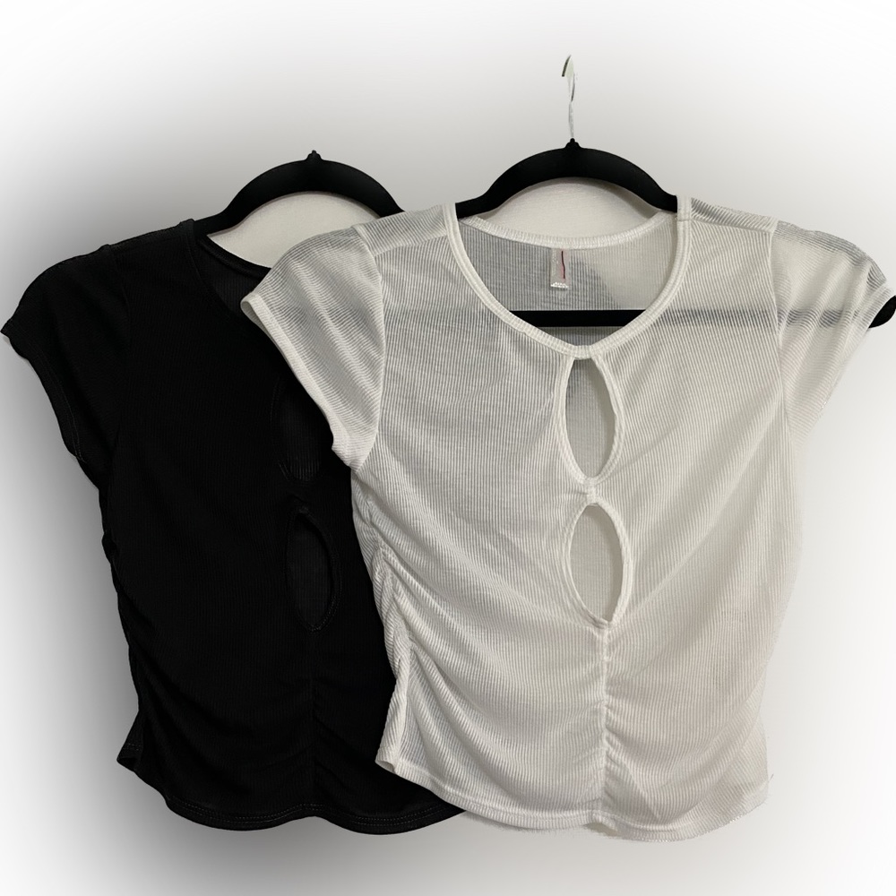 Free People Movement-Bundle of Black and White Layering Tops NWOT-Size XS